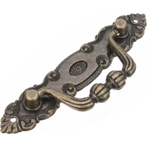 European Vintage Antique Bronze Cabinet Handle Pulls Zinc Alloy Dresser Drawer Knobs Handles for Cabinet Hardware