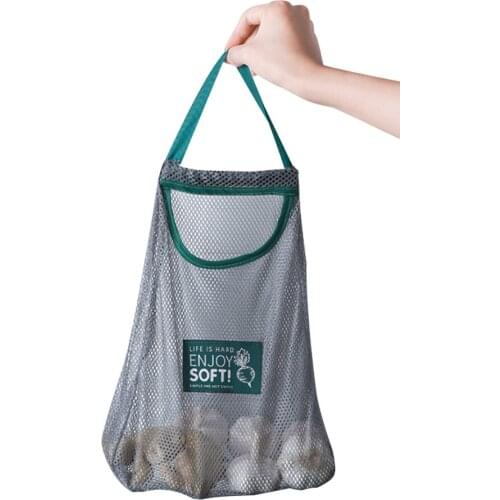 Fruit Vegetable Garlic Hanging Organizer Bag Reusable Kitchen Mesh Storage Bag Shopping Handbag