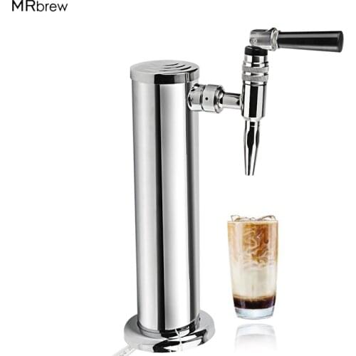 One Tap Chrome plated Beer Tower with Stainless Steel Nitrogen Nitro Tap Draft Beer Dispensing Homebrew Bar accessories