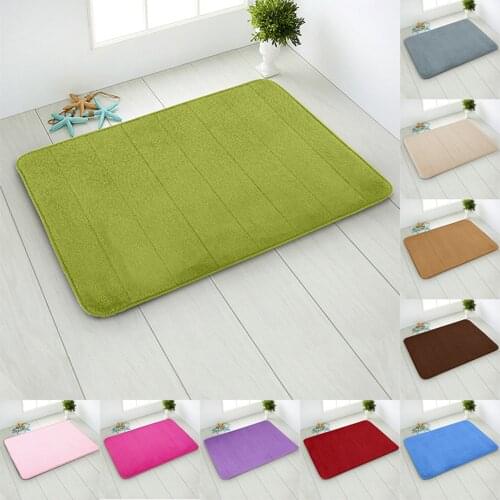 Bath Mat Coral Fleece Bathroom Carpet Water Absorption Non-Slip Absorbent Washable Rug Toilet Floor Mat for Kitchen Entrance D30