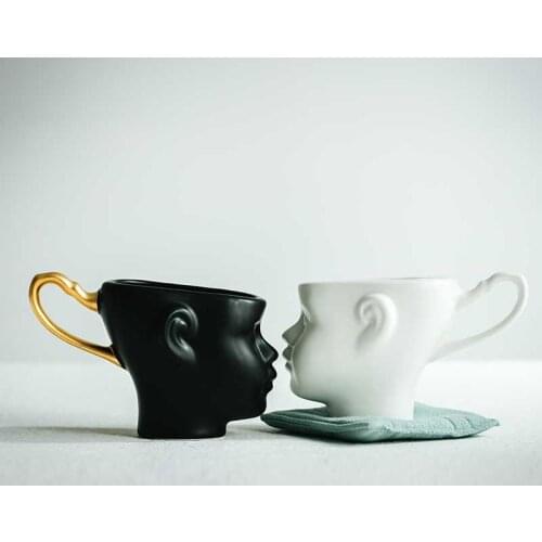 MATTE DOLL HEAD CERAMIC MUG POLAND BLACK WEIRD COFFEE CUP HALLOWEEN PARTY TABLEWARE RESTAURANT CLUB CREATIVE DRINKING UTENSILS