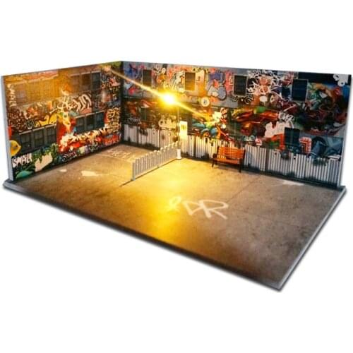 Lightcreate 1:64 Model Car Display background panel scene/ LED street lamp toy for children christmas gift