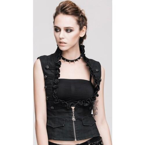 Devil Fashion Women PU Leather Vest Black Short Jacket Coats Women Sleeveless Bodycon Handsome Motorcycle Casual Women Vest