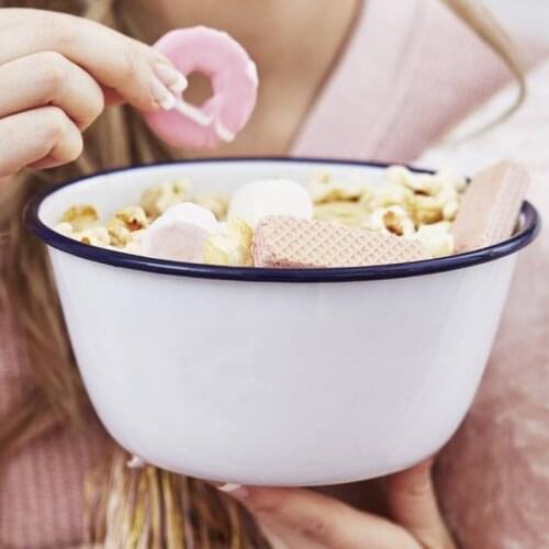 Snack Bowls Soup Fruit Salad Set Noodle Rice Popcorn Enamel Bowl Fruit Container Handicraft Kitchenware Kitchen Tableware Gifts