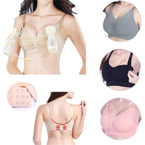 New Maternity Hands-Free Breast Pump Bras Breastfeeding Nursing Bra Pumping Bra Hot Solid Cotton Womens Bras Care Products