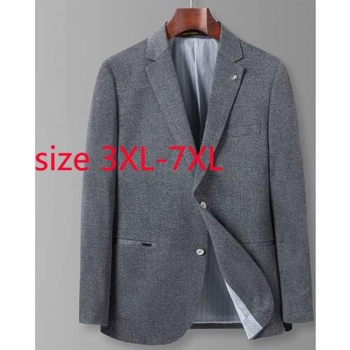 New Arrival Fashion Super Large High Quality Spring Men Casual Single Breasted Suit Plus Size 3XL 4XL 5XL 6XL 7XL