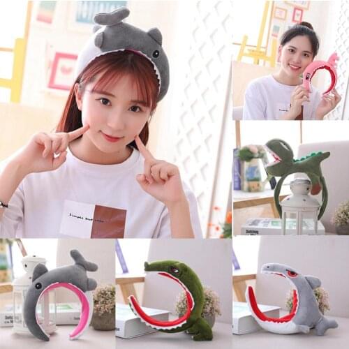 Cute Shark Dinosaur Animal Plush Stuffed Hair Hoop Headband Headwear Photo Props Novelty funny Plush Headband Plush accessories