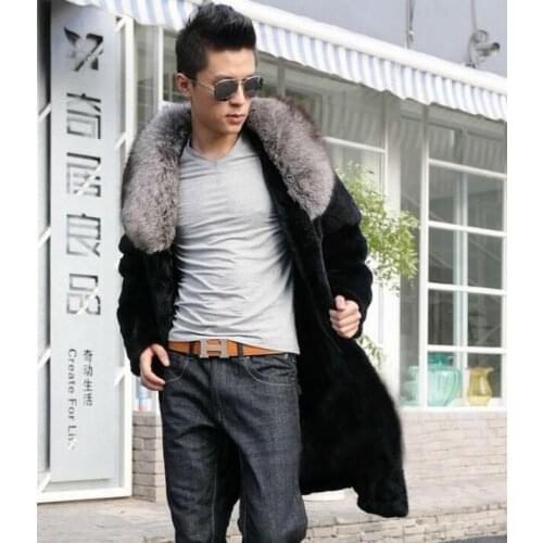 Autumn faux mink fur leather jacket mens winter thicken warm fur leather coat men slim jackets clothes jaqueta de couro fashion