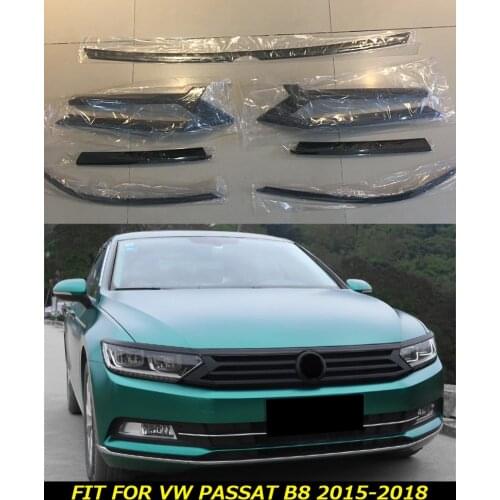 Fit For Volkswagen New Passat B8 2019 Car Styling matt black Front Hood Bumper Grille Middle Strip Cover Trim Car With emblem