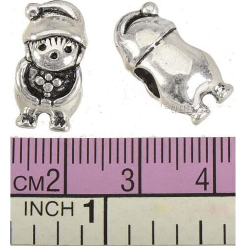 DIY Fashion Beads Bracelet Pendants Original Jewelry Gift Silver Baby Metal Accessories For Handicrafts Lady Bangles 18mm 15pcs