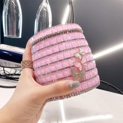 Crystal Rhinestones With Lid Ashtray Stainless Steel Smokeless Dust Free Drill Car Ash Tray Holder Smoking Tool Box Ladies Gifts