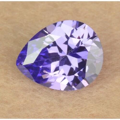 Sale 2*3~13*18mm Deep Lavender Purple Pear Shape Drop Cut Loose Zircon Stone Lab Made Gems Violet Cubic Zirconia For Jewelry DIY