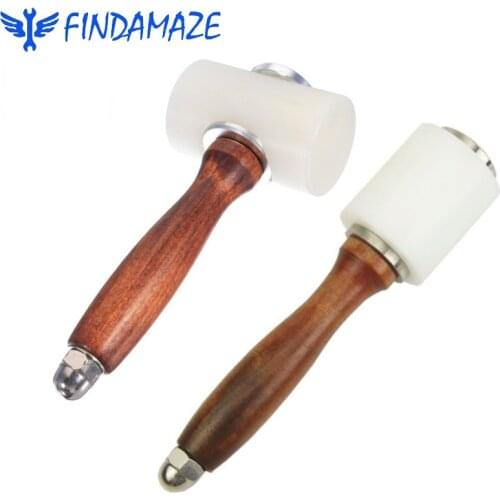 Handheld T type leather hammer wooden handle nylon leather carving mallet leather carving hammer / DIY leather installation tool