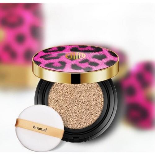 Leopard BB Air Cushion Foundation Mushroom Head CC Cream Concealer Whitening Makeup Cosmetic Waterproof Brighten Face Base Tone