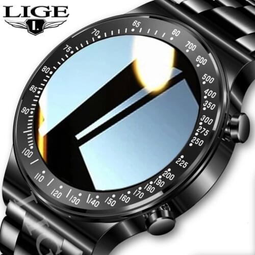 LIGE Fashion Smart Watch Men Fitness Tracking Dial Heart Rate Detection 1G Memory Multi-Sport Mode Watch Waterproof Smartwatch