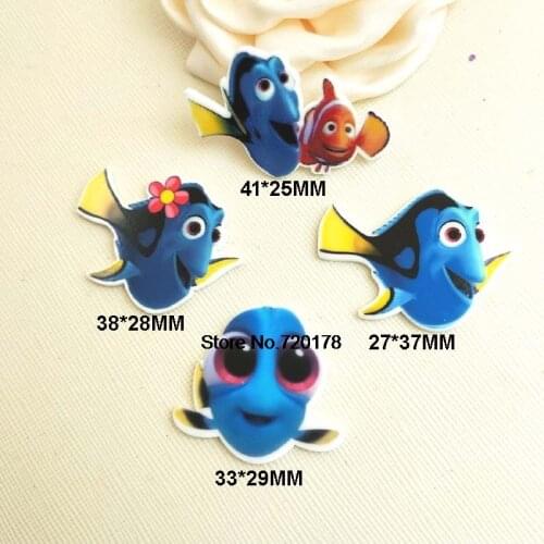 Mixed 30pcs/50pcs cartoon fish Movie Characterflat back planar resin DIY Craft Supplies STK20
