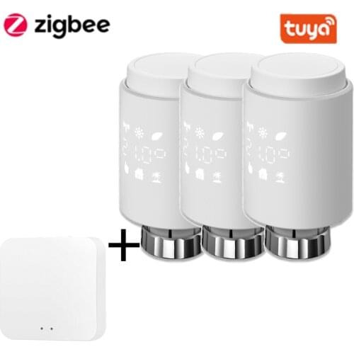 ZigBee Thermostat Tuya Radiator Actuator Valve Smart Programmable TRV Temperature Controller Alexa Voice Control 2021 New
