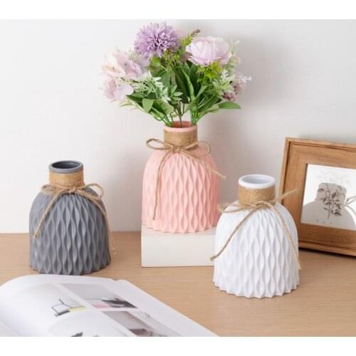 Flower Vase Home Flower Arrangement Living Room Origami Plastic Nordic Style Home Decoration Ornament Home Decor Hot Sale