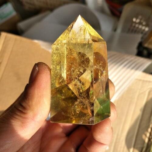 1pcs NATURAL Smoky Citrine QUARTZ CRYSTAL WAND POINT HEALING