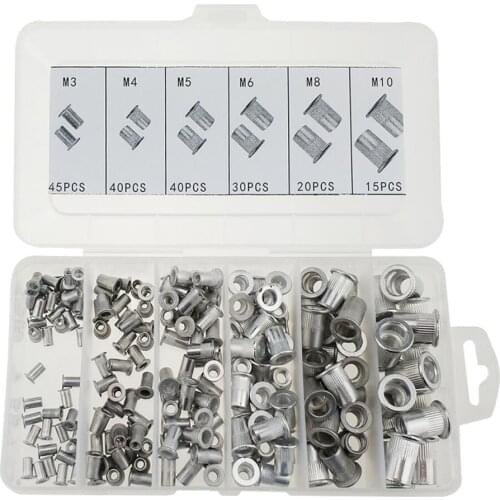 190x Rivet Nuts Flat Head Insert Nutsert for Automotive, Furniture, Decoration