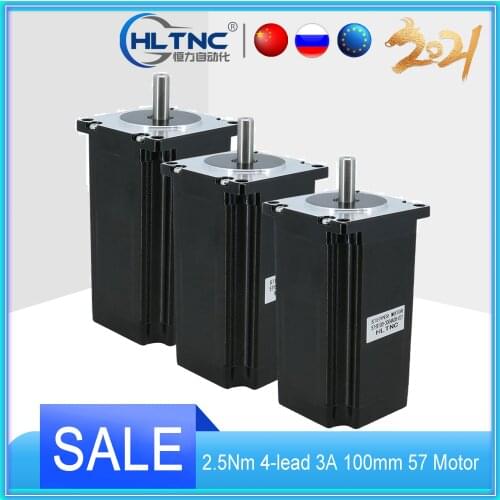 3pcs Nema 23 Stepper Motor 2.5Nm 4-lead 3A 100mm 57 Motor Stepping Motor for 3D Printer CNC Engraving Milling Machine