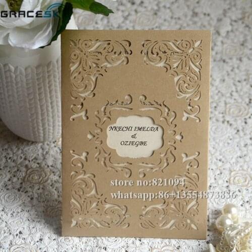 40Pcs/Lot 12*18cm Creative Hollow Laser Cut Business Party Birthday Invitation Cards Decoration European style Wedding Supplies