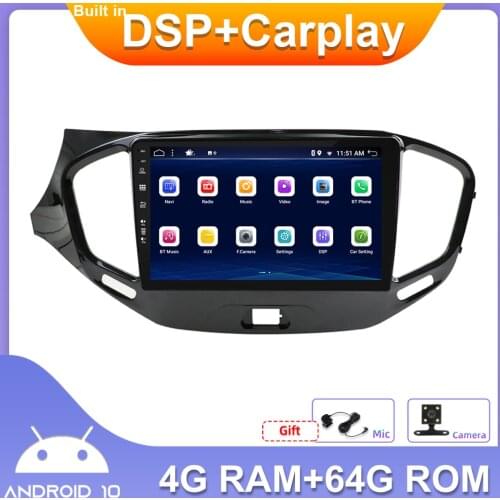 9inch Car Multimedia Player For LADA Vesta Cross Sport 2015-2020 Double 2 Din Car Stereo GPS 4GB+64GB Carplay DSP Camera MIC Map