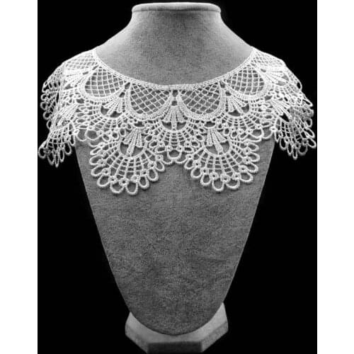 White Black Lace Embroidery Corsage 3D Embroidery Collar Polyester Hollow False Collar 2019 Lace Fabric French Lace Fabric
