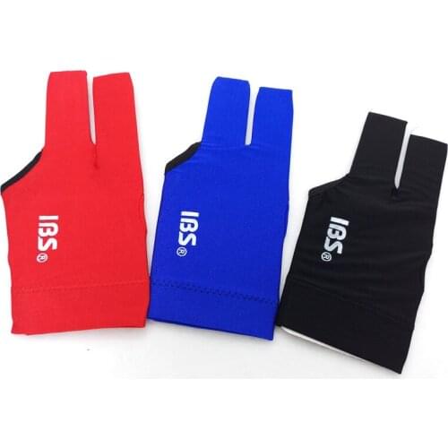 Free shipping 2pcs/lot IBS billiard pool snooker three-fingers gloves red/blue/black fabric half-finger gloves billiard suppiles