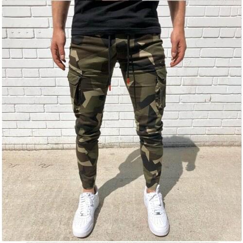 Cargo Pants Men 2021 Camouflage Fitness Fashion Sportswear Homme Streetwear Pants Men Pockets Slim Jogging Sweatpants CK049