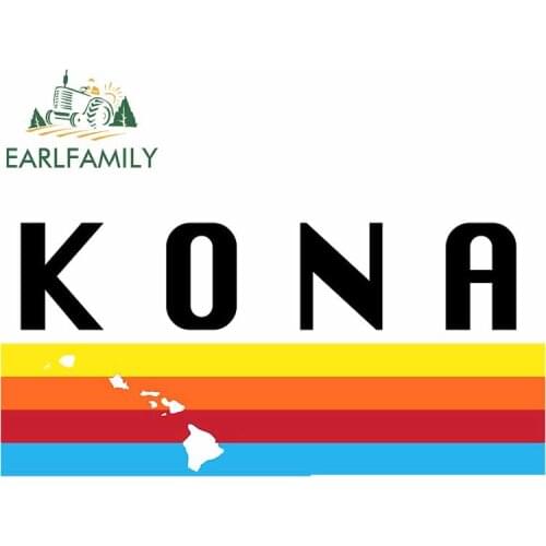 EARLFAMILY 13cm x 6.3cm for Kona Hawaii Character Decal Scratch-Proof Refrigerator Personality Car Sticker Bumper Trunk Graphics