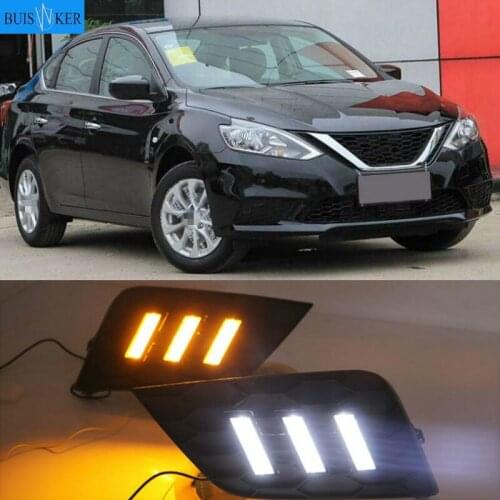 For Nissan Sentra Sylphy 2016 2017 2018 headlight headlights 2pcs LED Daytime Running Lights DRL fog lights fog lamps fog light