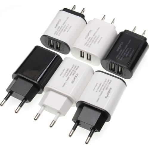 Travel Wall Charger 2USB EU/US Plug Phone Charger for Iphone/Samsung Mobile Phone Adapter Portable USB Charge 40pcs/lot