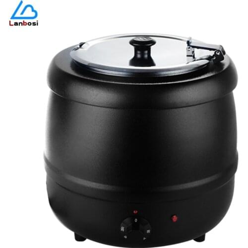 10L Buffet Electronic Warm Soup Pot Commercial Stainless Steel Heat Preservation Pot Hotel Tableware Electric Heating Soup Stove