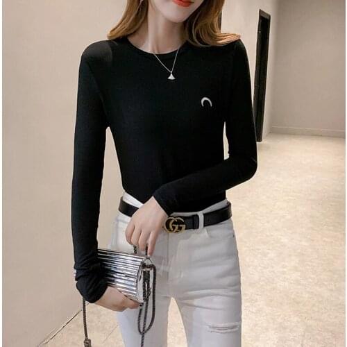 T Shirt Women Autumn Casual Long Sleeve T-Shirt Moon Print Womens T-shirt Blusas Femininas 2019