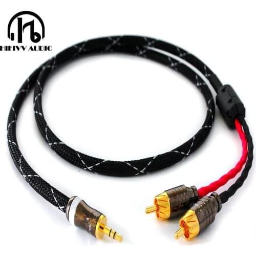 Hifi audio cable 3.5mm jack to rca cable JAPAN Audio signal wire AUX cable convert RCA plug