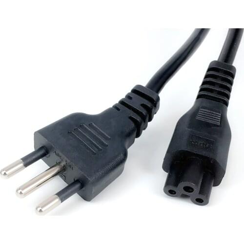 Italy plug Laptop Charger plug Power Cable, Italian Power Adapter Cord for PC, Italy Male to IEC C5 Female Extension Cord 1.5m