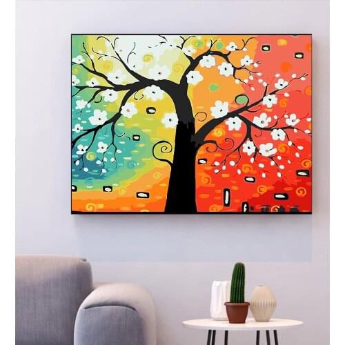 Painting By Numbers Fortune Tree Drawing On Canvas HandPainted Gift Picture By Number animal Kits Home Decoration
