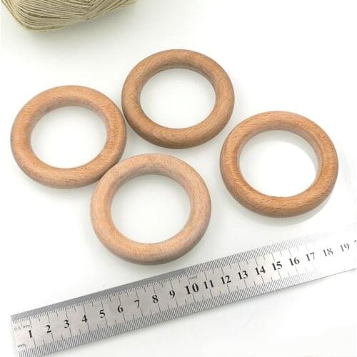 70mm DIY Organic beech Ring round beech Wood rings super smooth 2.75 inch 5pcs baby gift natural wood WC051