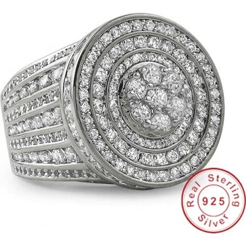 Big Jewelry Pave Lab Diamond Ring 925 sterling silver Bijou Engagement Wedding band Rings for Women men Charm Jewelry