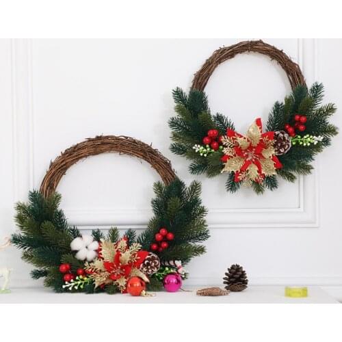 Ring Of Flowers Wreath Thanksgiving Decoration Door Hanging Sign Multicolor Christmas Party Red Fruit Festive Wreaths