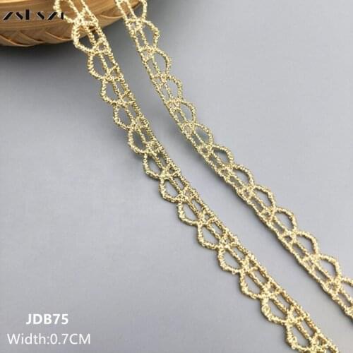 Zsbszc new hot 2 yards Width 0.7CM sewn gold lace trim braid lace DIY garment accessories macrame embroidery lace freeship JDB75