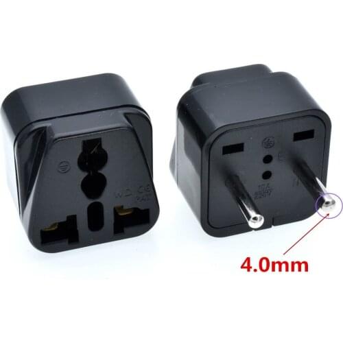 Multifunctional Plug Converter EU round 2 pins 4.0mm to Universal Transform Plug Socket Adapter Euro