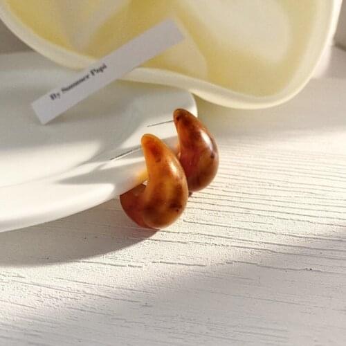 Trendy Acrylic Brown Drop Earrings Statement For Women Bohemian Punk Cute Earrings Fashion Jewelry Wholesale Price Gift 2021 New