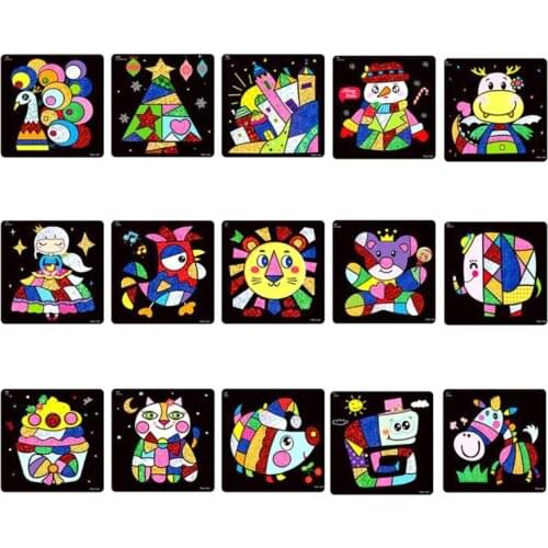 MosaicSticker Art Crafts Educational Scene DIY Painting Crafts with Unfading Transfer Paper Drawing Set Toy Drawing Kit