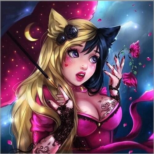 Embroidery Counted Cross Stitch Kits Needlework - Crafts 14 ct DMC Color DIY Arts Handmade Home Decor - Rose Girl