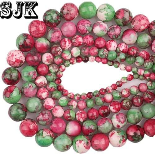 Natural Stone Epidote Zoisita Ceramics Round Beads 4 6 8 10 12mm Diy Handmade Bracelet Necklace Beads Jewelry Making Accessories