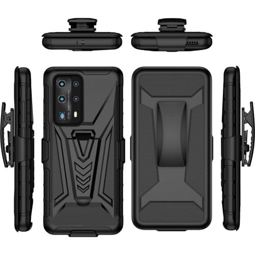 New 3 in 1 Armor Case for Samsung S21 Ultra S20 FE Belt Clip Coque for Galaxy Note 10 Pro 20 Kickstand Shockproof Phone Cover