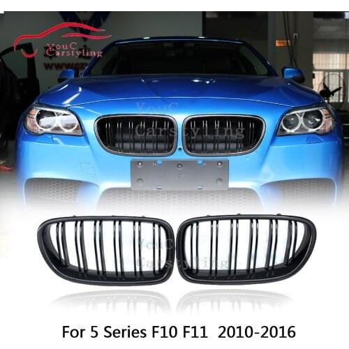 F10 Carbon Fiber Grills Front KIdney Grille Mesh for BMW F10 F11 M5 5 Series 2010 - 2016 520i 528i 530i 535i