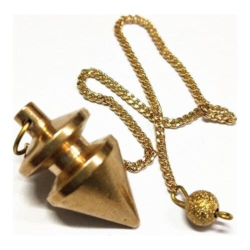 Pendulum stone Healing Pyramid Reiki copper pendulum metal Pendant Charms Chrome rose gold Fashionable With Chain